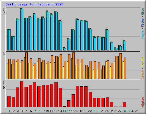 Daily usage for February 2026