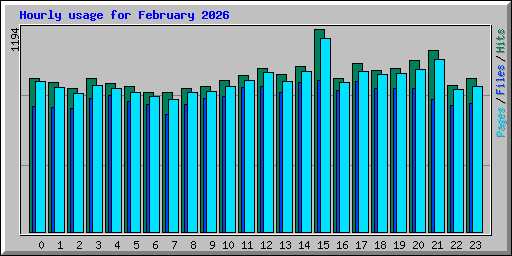Hourly usage for February 2026